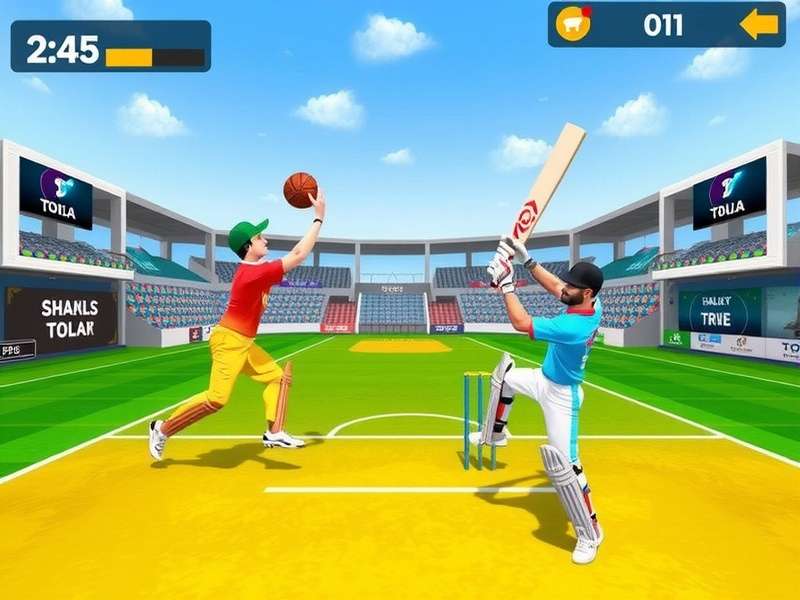 Court Dominator India gameplay screenshot showing cricket and basketball hybrid action